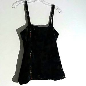 Winter Kate Flock Silk Tank floral nwot S